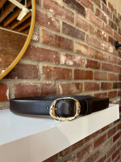 Rachel Black Belt with Gold Buckle