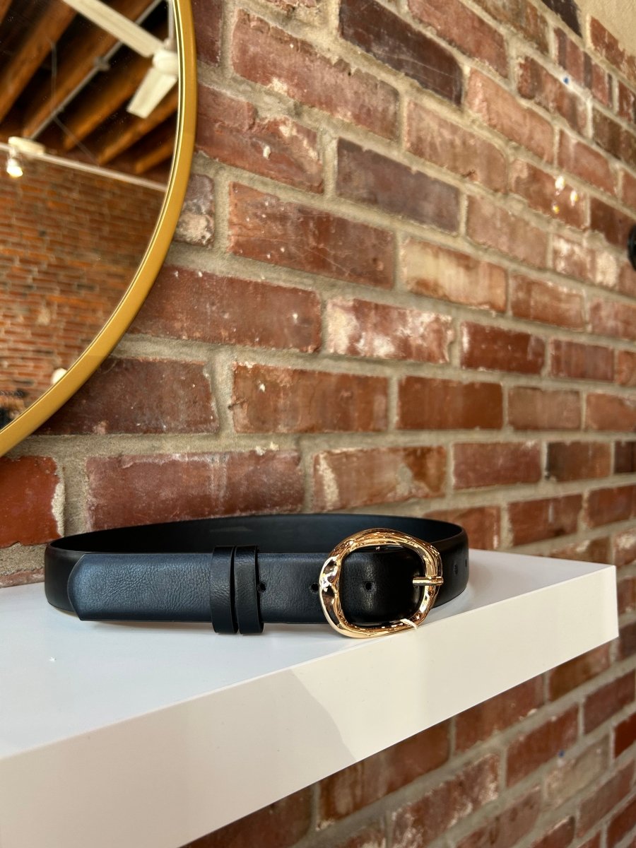 Rachel Black Belt with Gold Buckle