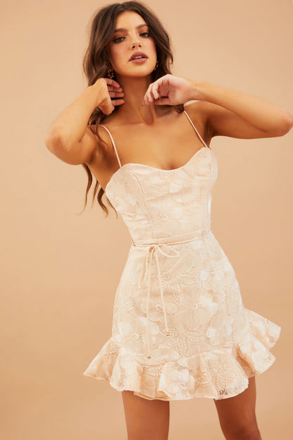 Remi Lace Mini Dress - Champagne
