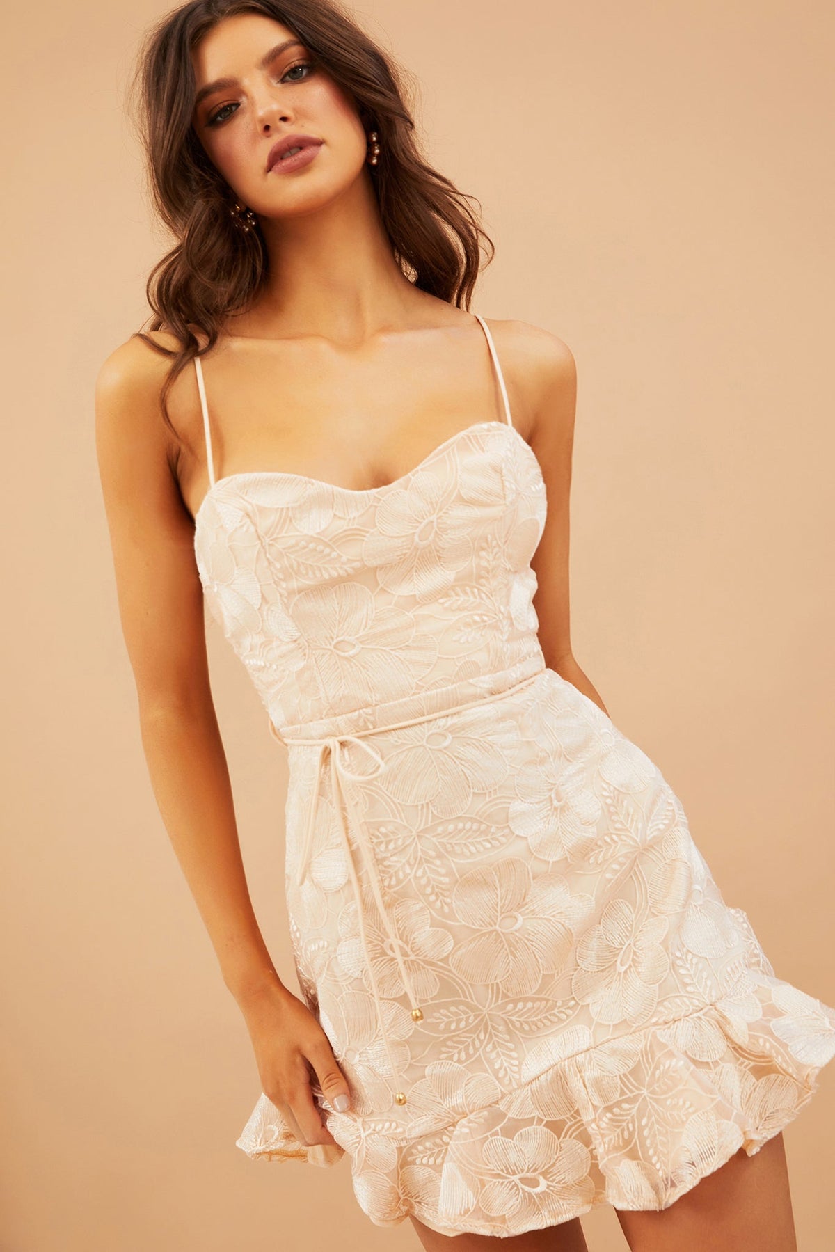 Remi Lace Mini Dress - Champagne