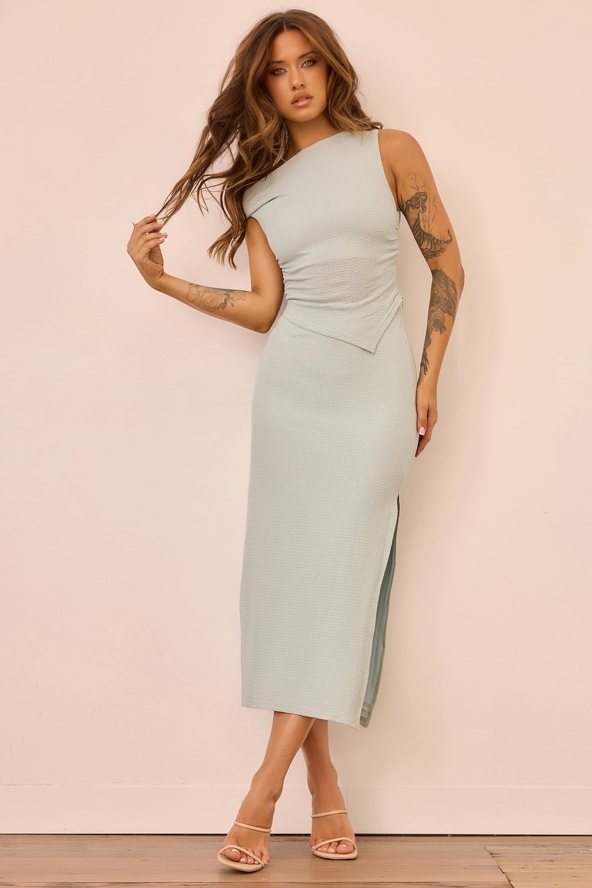 Sculpted Grace Jersey Top - Blue