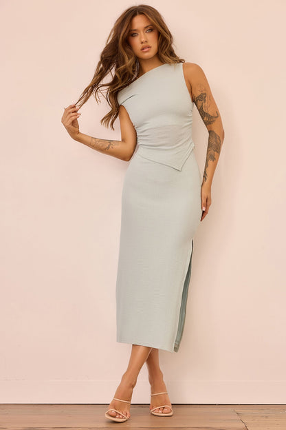 Sculpted Grace Jersey Top - Blue