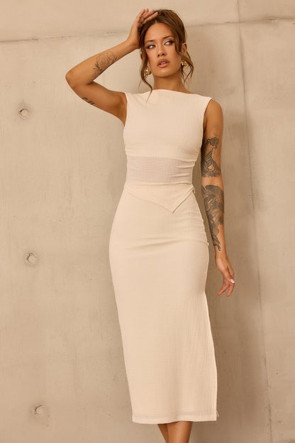 Sculpted Grace Jersey Top - Cream