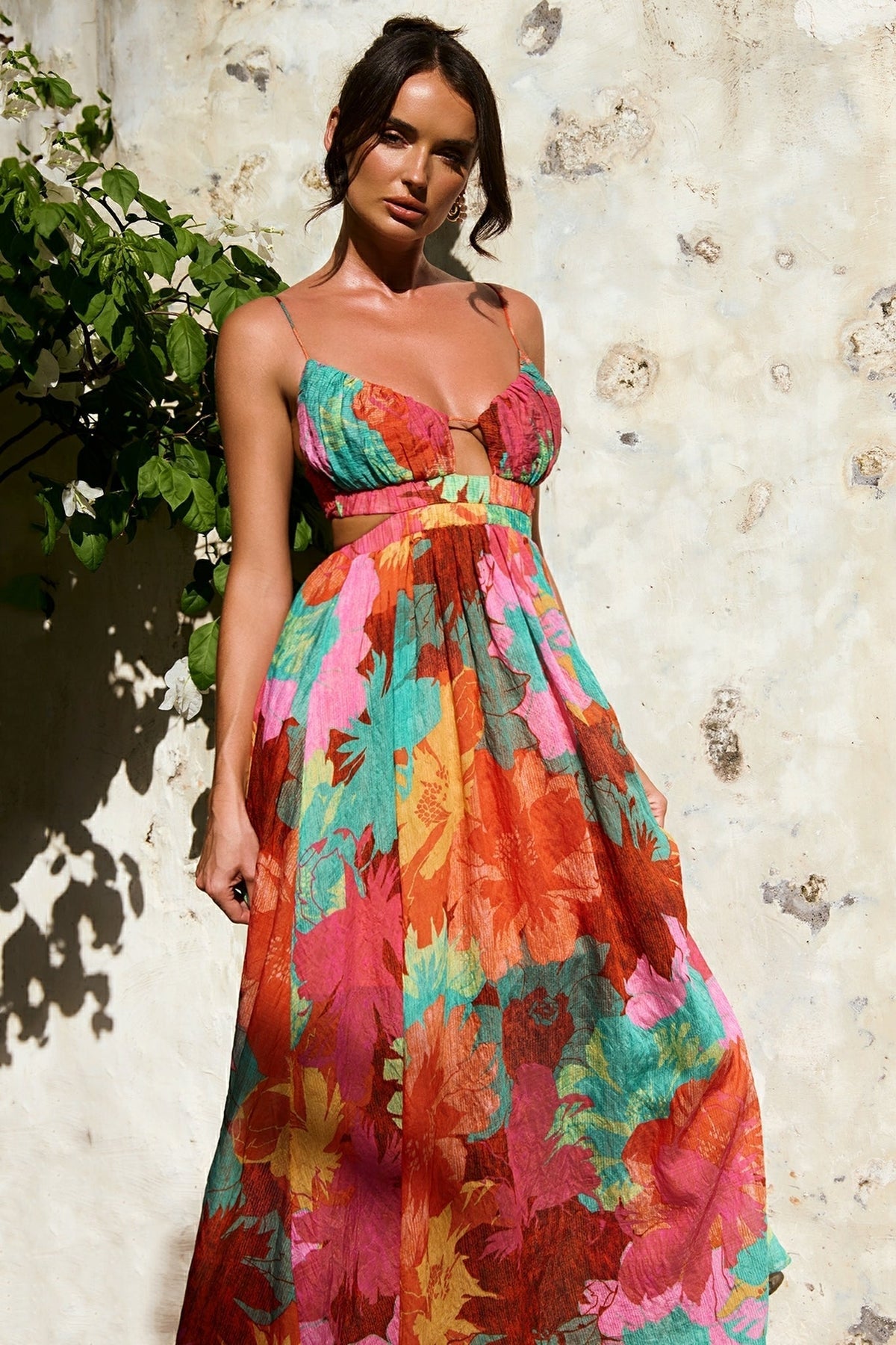 Taking It Maxi Dress - Orange Multi