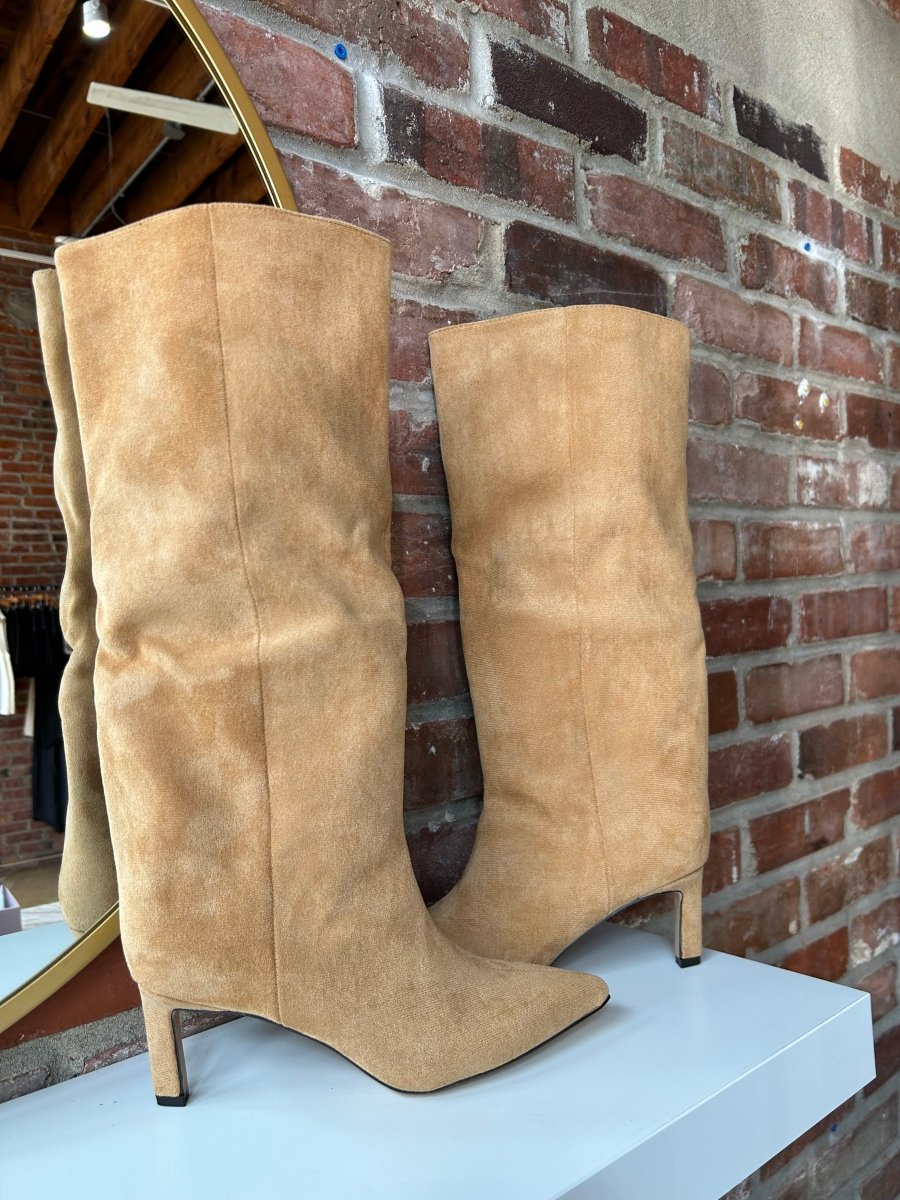 Vivian Camel Suede Knee Boot