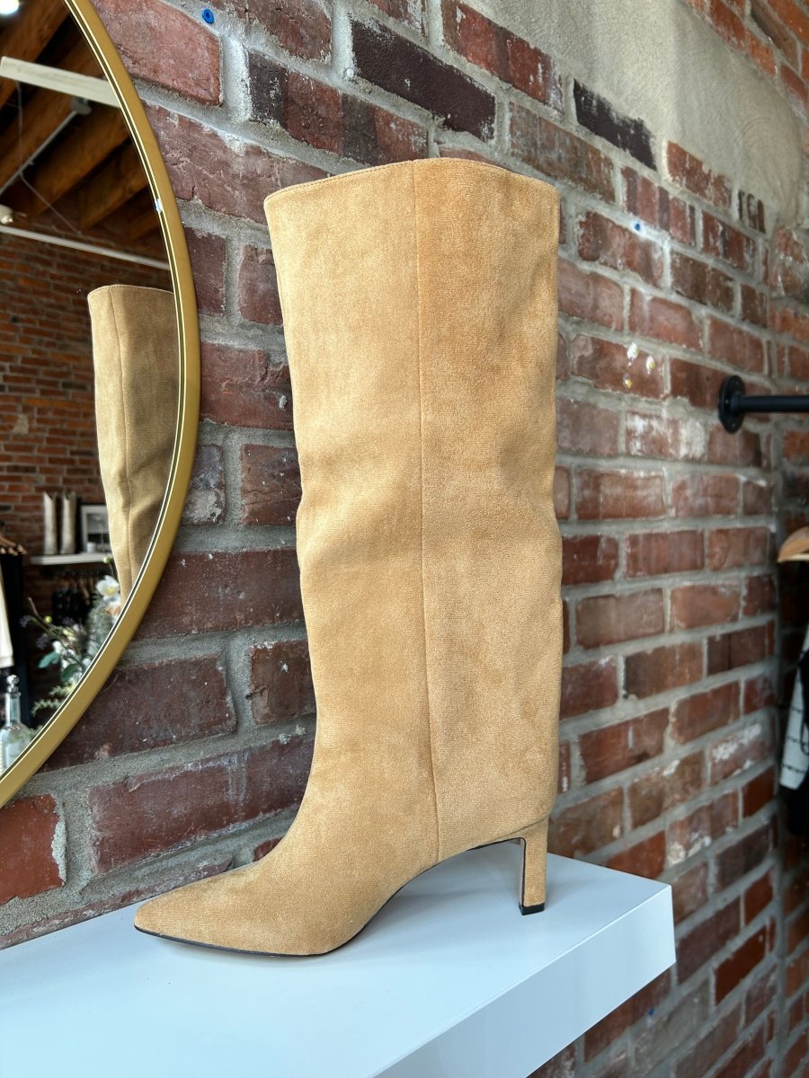 Vivian Camel Suede Knee Boot