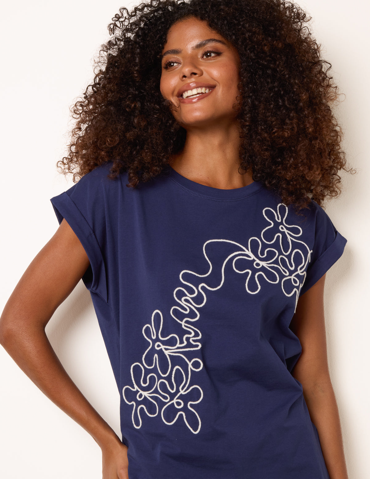 T-Shirt With Floral Embroidery