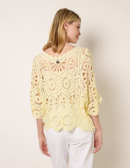 Crochet Detailed Kimono Top